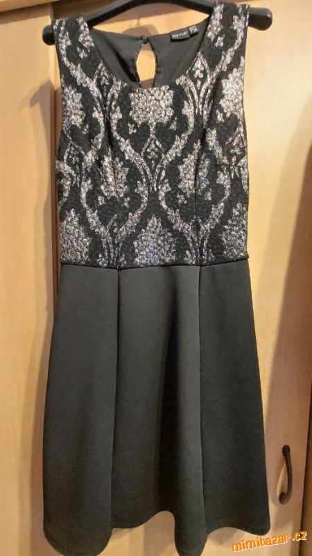 Společenské šaty černo-zlaté, vel. 36/38