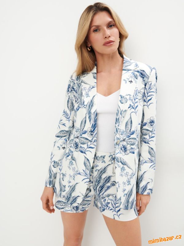 LUXUSNÍ KVĚTOVANÉ SAKO S PODŠÍVKOU