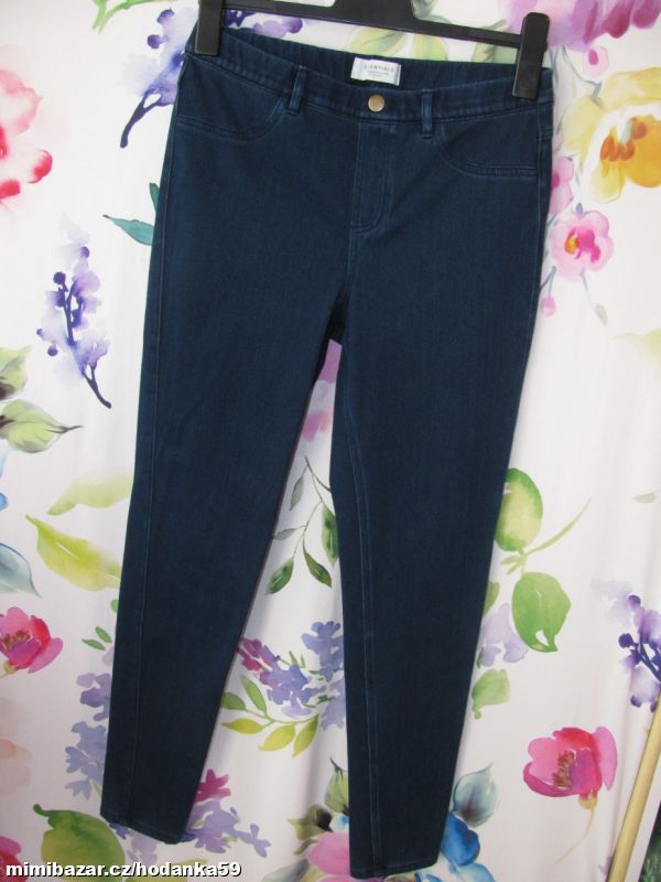 Dámské modré elastické přiléhavé kotníkové džíny