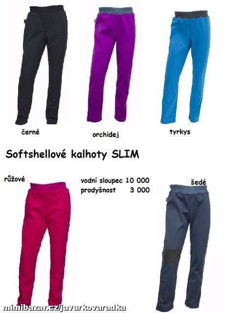 Softshellové kalhoty SLIM - úzký střih