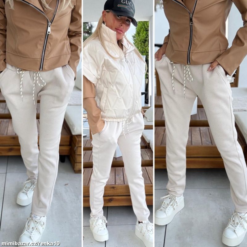 Dámské luxusní kalhoty s KAMÍNKY - skladem