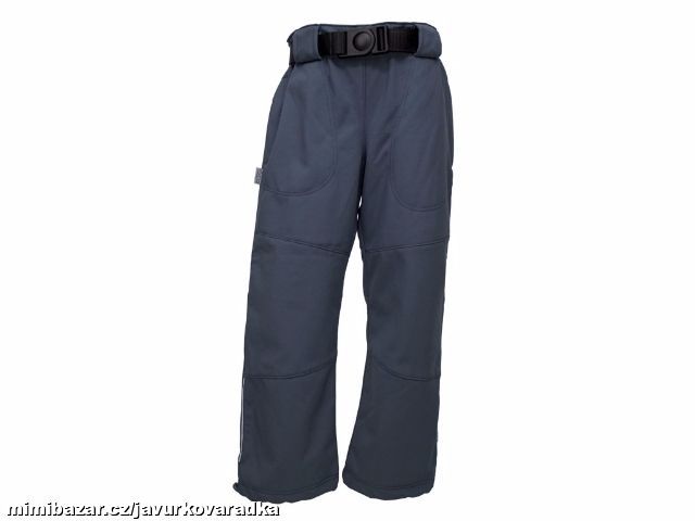 Dětské softshellové kalhoty - zvýšený pas - ŠEDÉ