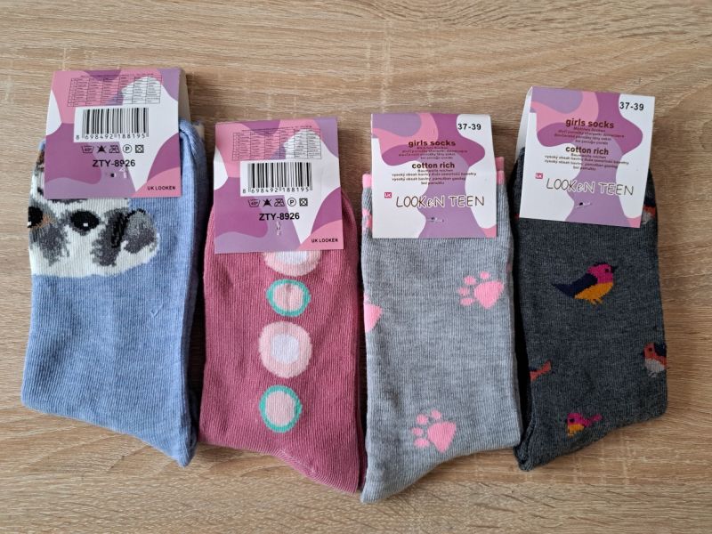 PONOŽKY slabé dívčí 4 pack