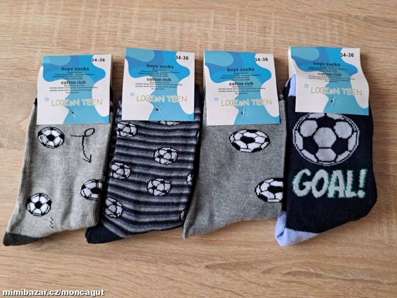 PONOŽKY slabé chlapecké 4 pack
