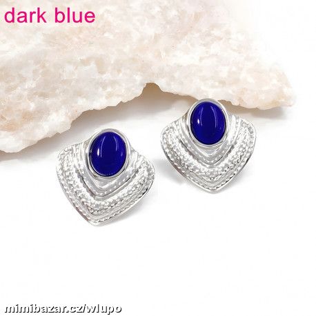 NÁUŠNICE Z CHIR.OCELI S MODRÝM ZIRKONEM-SKLADEM