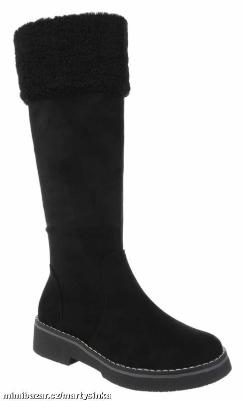 Vysoké kozačky s ozdobným kožíškem ZIMA 2025