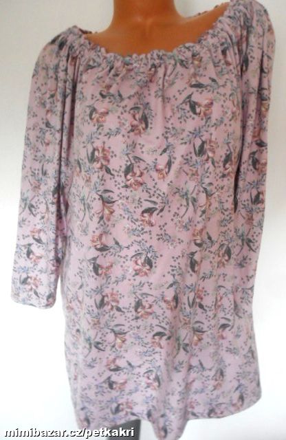 ptáčkový top s květy na ramena vel. XXL naše 50