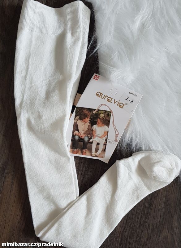 Dívčí bílé bavlněné punčocháče vel. 1 až 12let