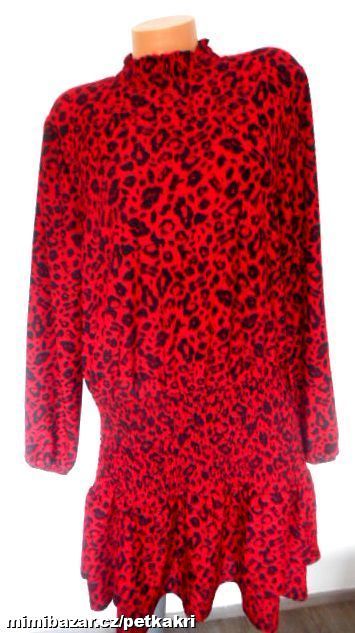 červené leopardí šaty s žabičkovou gumou uk 18