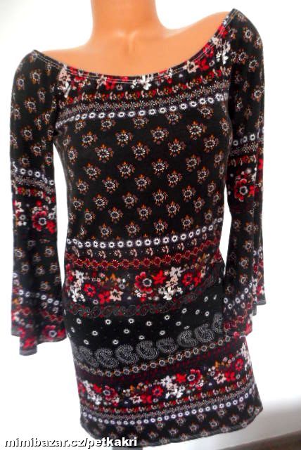 elastické květované šaty na ramena uk 8