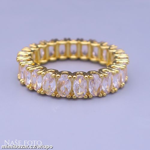 Zlatý hip hop prsten Eternity Ice – unisex