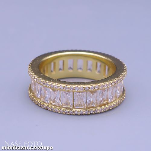 Zlatý hip hop prsten Royal Ice – unisex