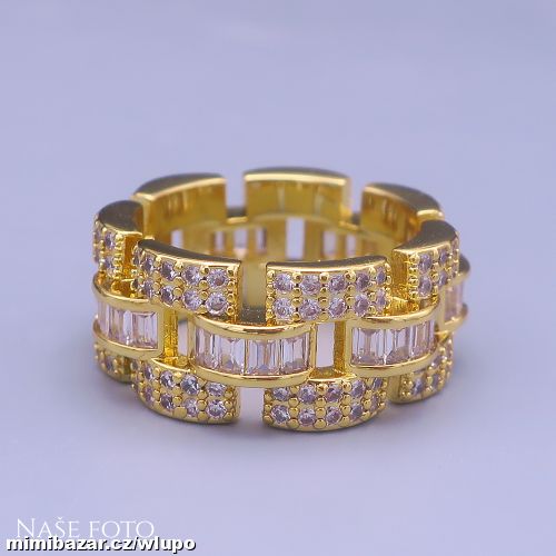 Zlatý hip hop prsten Chain Royale – unisex