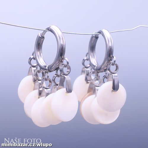 Náušnice z chir. oceli s pravou perletí