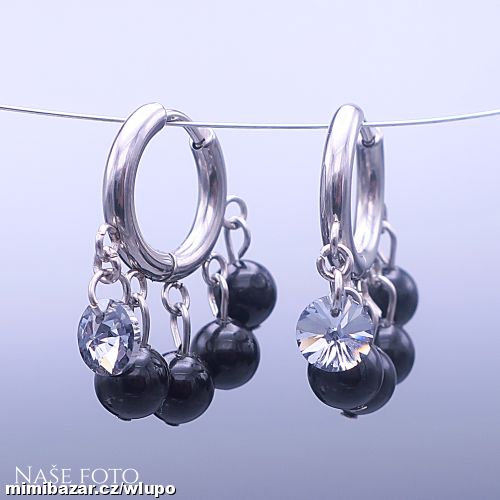 Náušnice z chirurgické oceli se Swarovski krystaly
