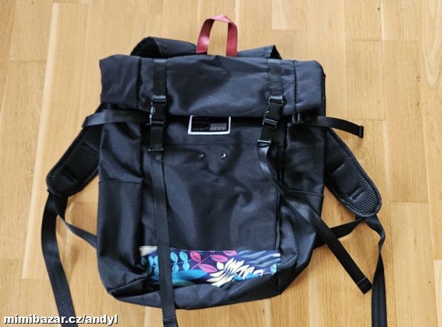 Nový černý batoh roll-top batoh „JUN BO“ vel L