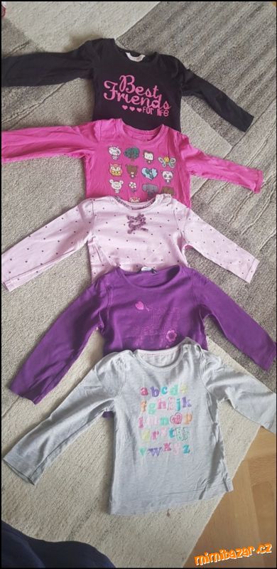 Pro holčičku tričko dlouhý rukáv 5 ks.