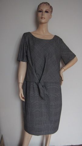 Jasper conran šedé kostkované šaty V.46 zimní
