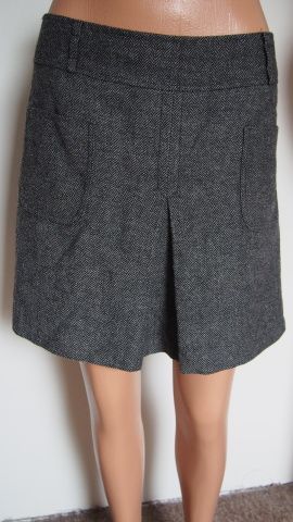 Be beau šedá zimní sukně rybí kost V.44