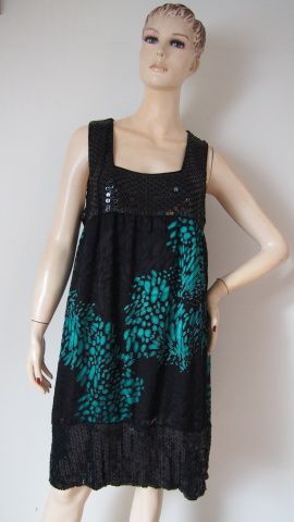 ID collection černé šaty s tyrkysovými oky V. XL