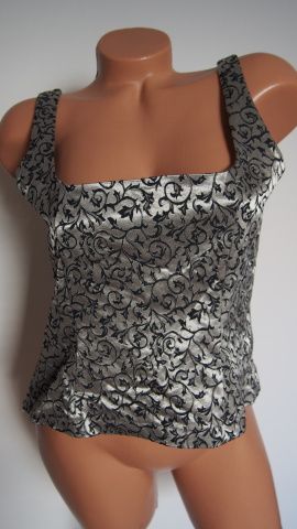 Millenium brokátový stříbřitý pružný top V.44