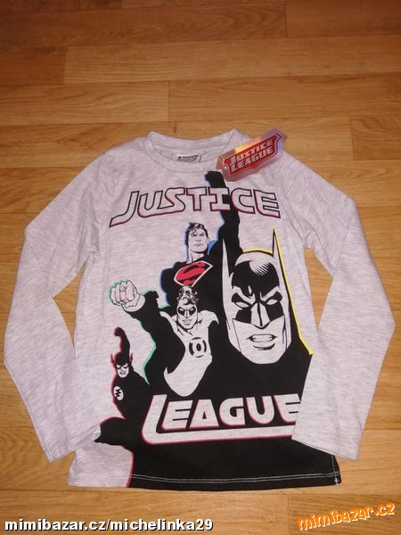 Tričko dlouhý rukáv Justige League, vel.122/128