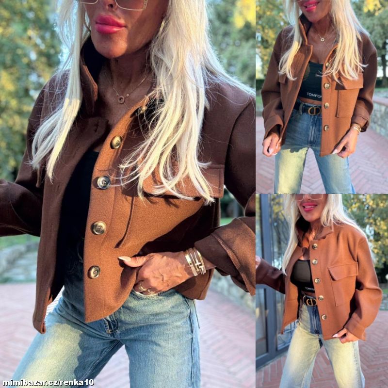 Dámská flaušová bundička do pasu BIG POCKETS