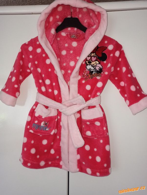 Dívčí chlupatkový župan Minnie s kapucí vel. 98/10