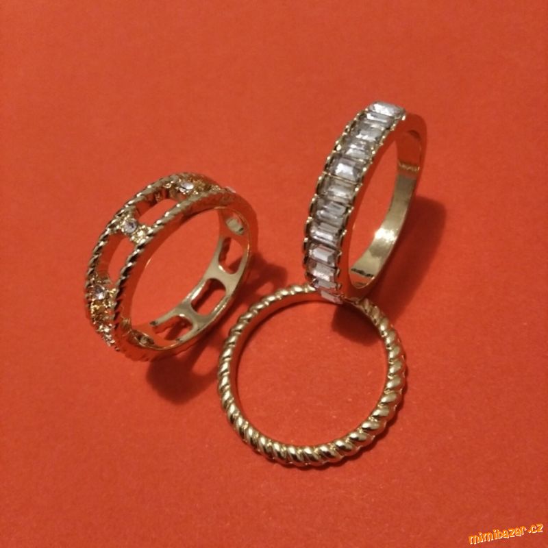 3x no.vý "zlatý" prstýnek