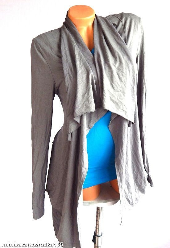 Šedý cardigan tričkovina vel.L/40