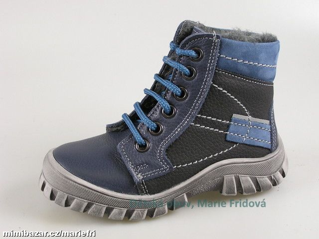 Zimní kotníková kožená obuv ESSI S2507 modrá