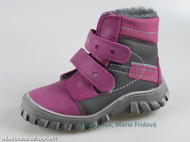 Zimní kotníková kožená obuv ESSI S2508 fuchsie