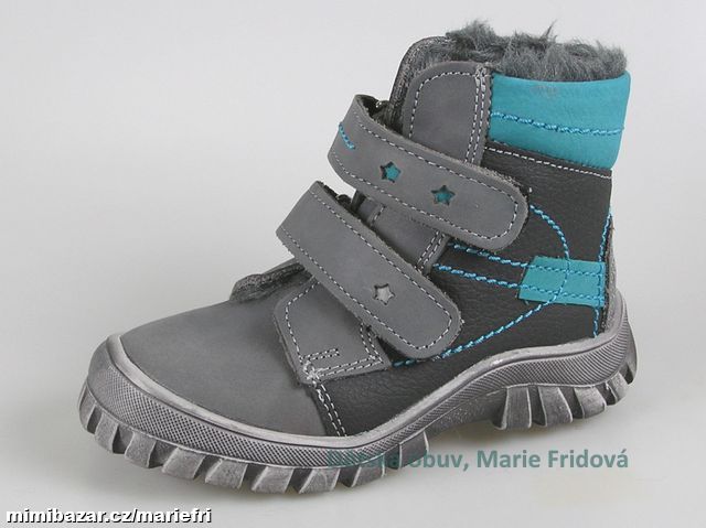 Zimní kotníková kožená obuv ESSI S2508 šedá