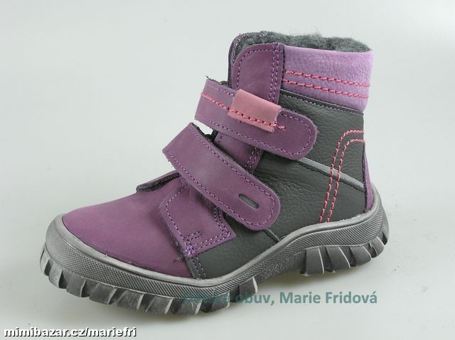 Zimní kotníková kožená obuv ESSI S2537 fialová