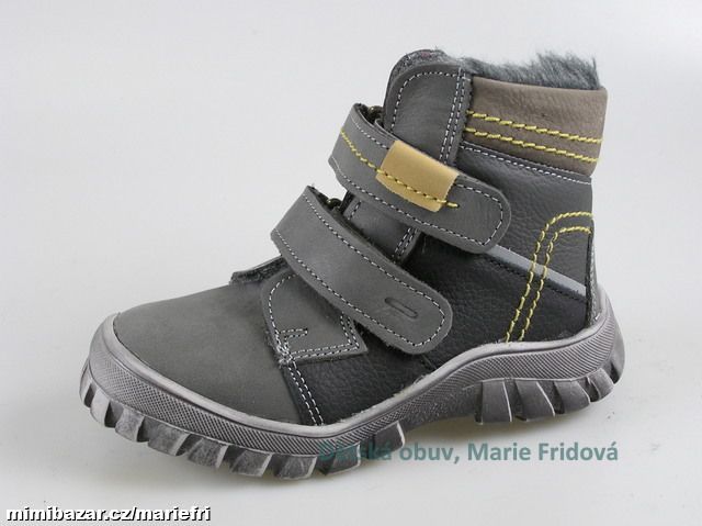 Zimní kotníková kožená obuv ESSI S2537 šedá