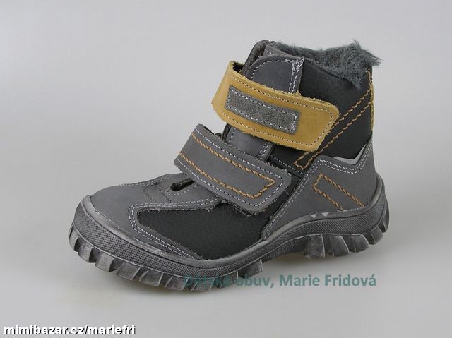 Zimní kotníková kožená obuv ESSI S2562 šedá