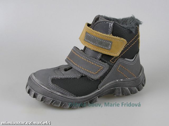 Zimní kotníková kožená obuv ESSI S2562 šedá