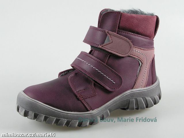 Zimní kotníková kožená obuv ESSI S2560 vínová