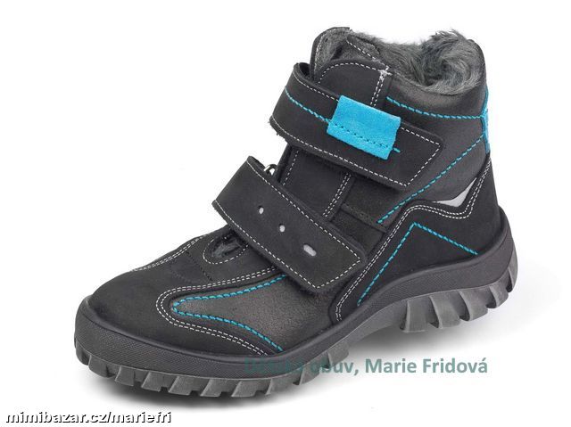 Zimní kotníková kožená obuv ESSI S2562 tyrkys