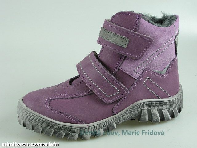 Zimní kotníková kožená obuv ESSI S2562 fialová
