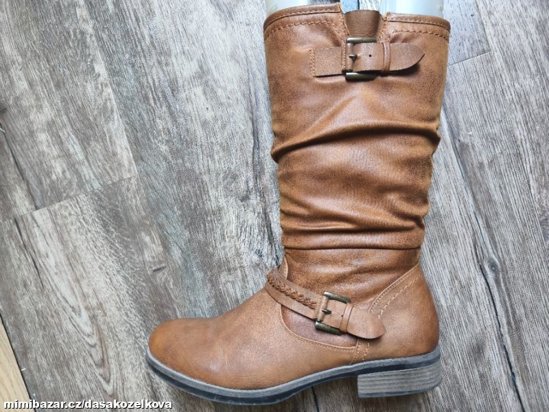 Hnědé kozačky RIEKER v.40
