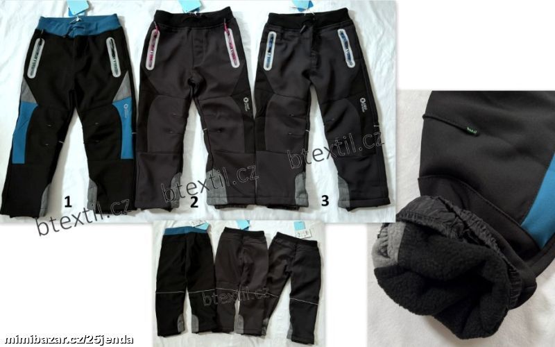 Softshellové oteplené kalhoty 104-134