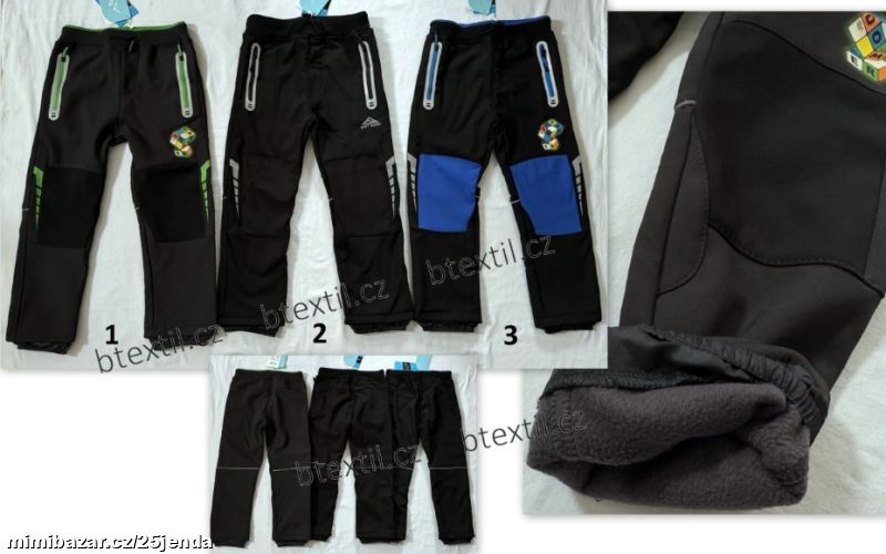 Softshellové oteplené kalhoty 116-146