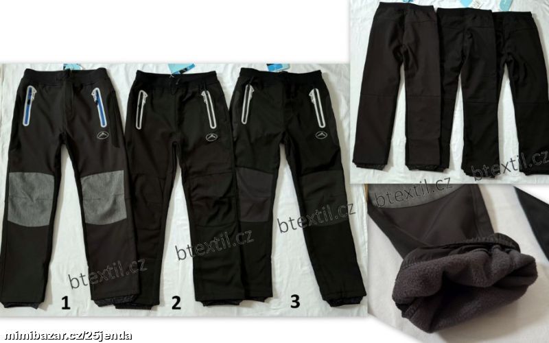 Softshellové oteplené kalhoty 146-176