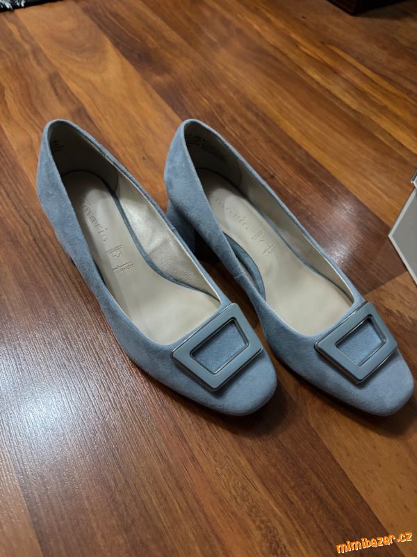 Semišové klasické lodičky light blue