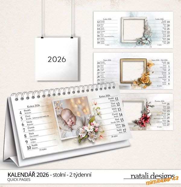 *NOIVINKA* Kalendář 2týdenní stolní 26 - barevný