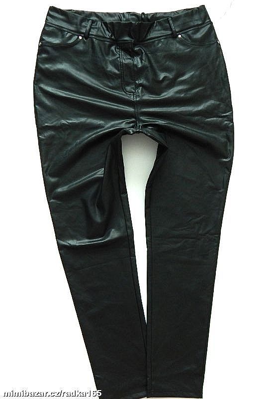 Měkoučké koženkové kalhoty do gumy vel.48
