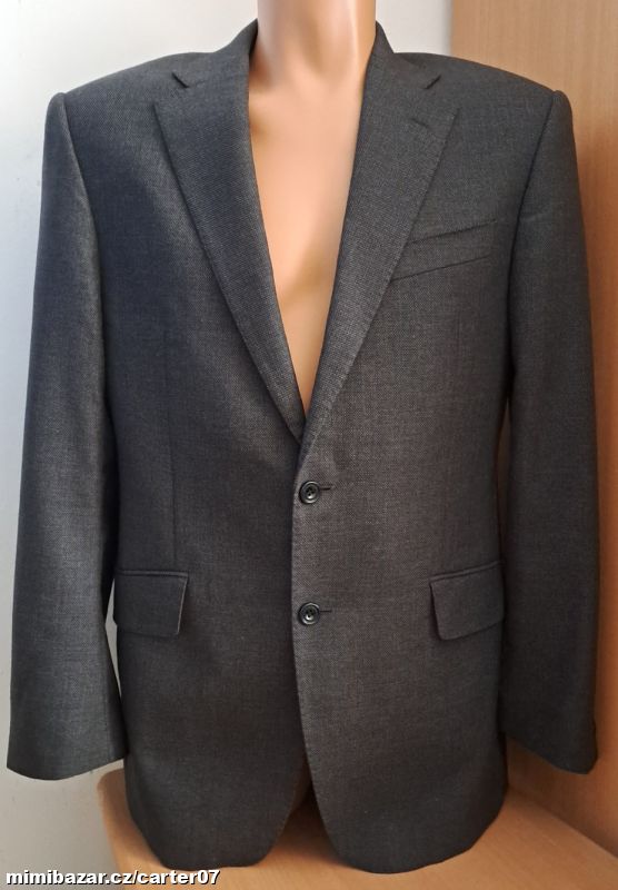 Pánské šedé sako Marks&Spencer/38-M/2x53cm