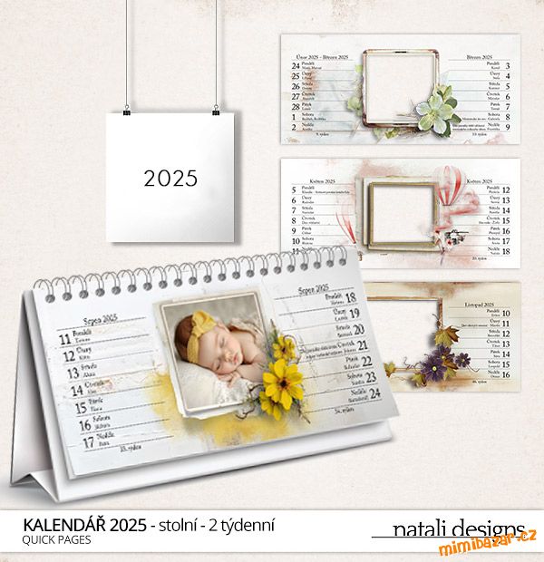 Kalendář 2týdenní stolní 25 - barevný
