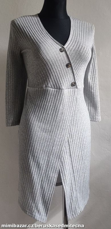 Š24 Šedé, úpletové šaty